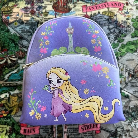 Loungefly Disney Tangled Chibi Rapunzel Mini Backpack Retired NWT 076 - Picture 3 of 14